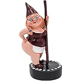 Dnoifne Pole Dancing Gnome Statue, Resin Garden Gnome Statues, Funny Outdoor Gnome Figure, Creative Garden Spring Decoration, Pole Dance Garden Gnome, Spring Garden Statue(6.7"/17 cm)