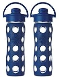2-Pack Lifefactory 16-Ounce Flip Cap Beverage Bottles (Midnight)