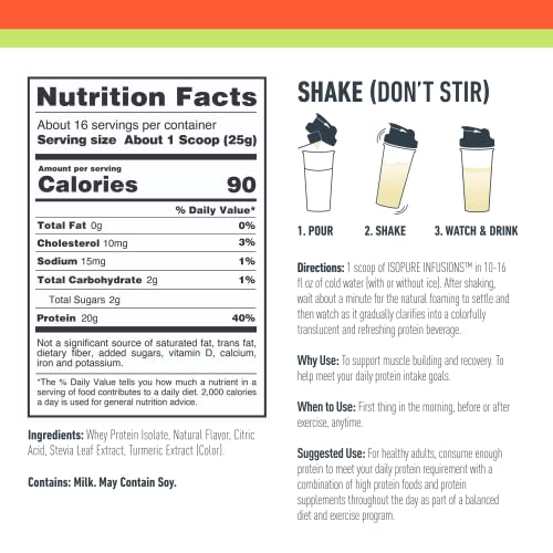 Isopure Protein Powder, Clear Whey Isolate Protein, Post Workout