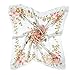 ETSYG 32'' Silk Scarf Women’s White Flower Pattern Large Square Satin Headscarf Headdress