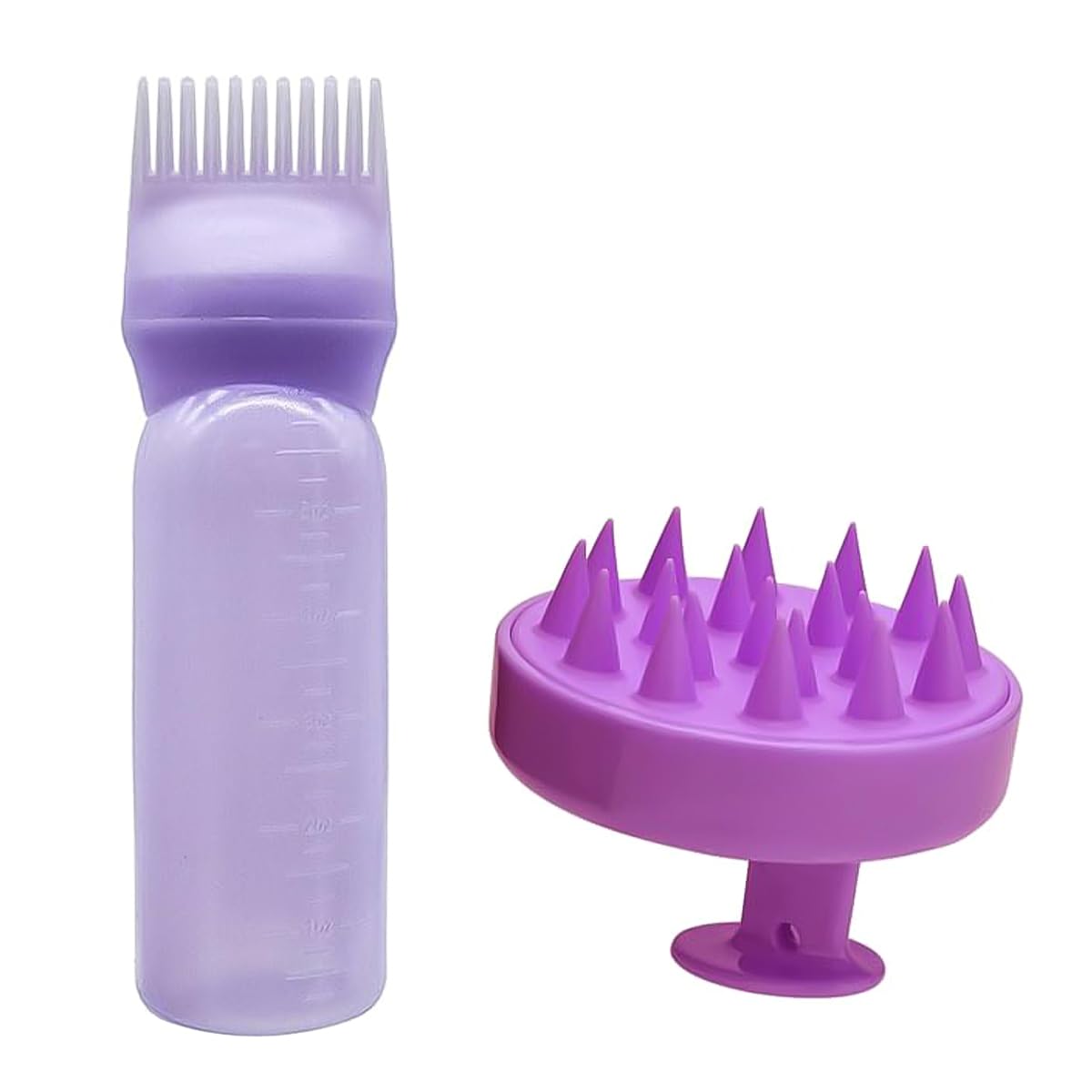 ieron 2 Pack Root Comb Applicator Bottle & Scalp Massage Comb Set, Hair Coloring Dye for Salon Home DIY(Purple)