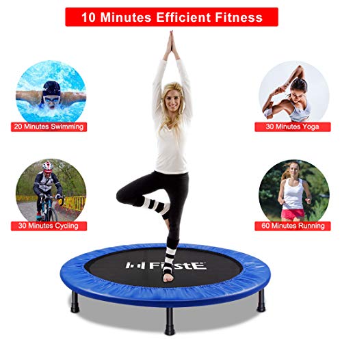 FirstE-40-Portable-Fitness-Trampolines-Foldable-Mini-Trampoline-for-Adults-and-Kids-with-Safety-Anti-Skid-Pads-Exercise-Rebounder-Recreational-Jump-Trampoline-for-IndoorOutdoor-Max-Load-330lbs