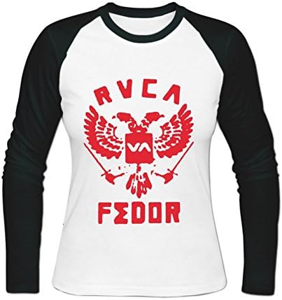 Womens Cotton Fedor Emelianenko MMA RVCA Long Baseball T-shirts XXL White