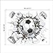 Wowall 3D Soccer Broken Wall Hole Football World Cup Champion Naughty Boy Children's Bedroom Wall Decals