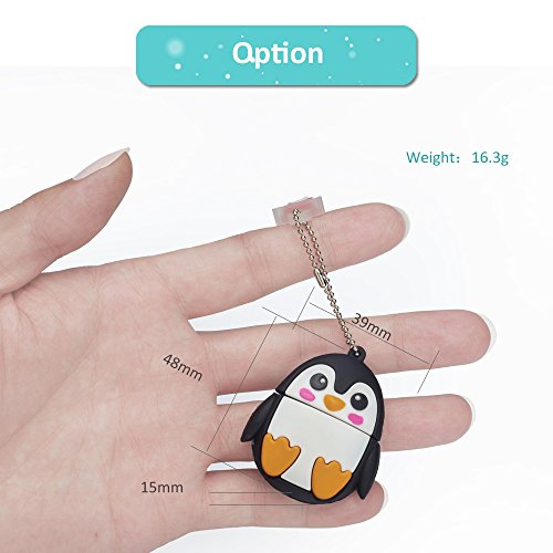 leizhan Character Flash Drive 16GB Pen Drive with Chain Penguin Memory Stick