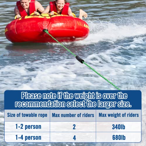 Affordura Tow Rope for Tubing 4 Sections Boat Tow Rope Tube Ropes for