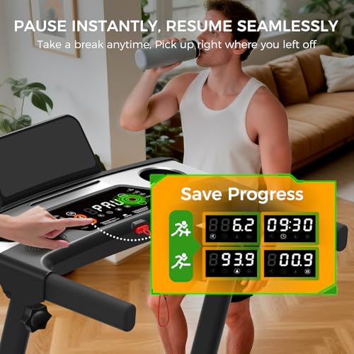 Aiteid Treadmill with 9% Incline, 2.5HP Walking Pad Treadmill, 4 in 1 Portable Under Desk Treadmills for Home Small Place, Home Foldable with Remote Control, 350LBS Capacity, Installation-Free