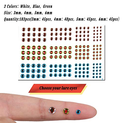 YOTO 804PCS Fishing Lure Eyes 2D/3D/4D/5D Lifelike Realistic Artificial Holographic Fake Eyes 3 4 5 6 7 10mm for Fly Tying Lures Crafts DIY Materials Tool - Thumbnail 4