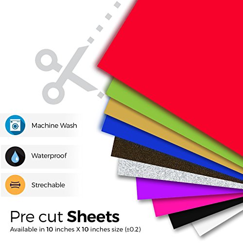 image for MiPremium PU Heat Transfer Vinyl HTV, Iron On Vinyl Starter Pack, Asso