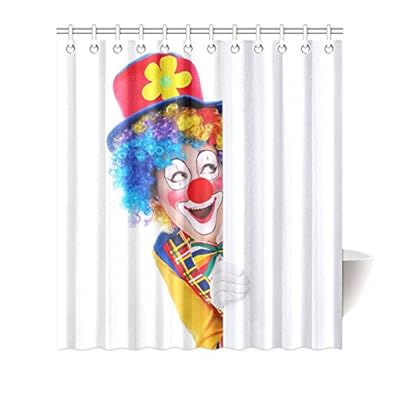 Ctigers Funny Shower Curtain Clown Hiding Polyester Fabric