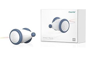 Cheerble Interactive Cat Toys for Indoor Cats, Automatic Cat Toy with LED Lights, Wicked Mouse Toys, Kitten Toys, Pet Toys, Smart Electric Cat Toy, USB Rechargeable, Auto On/Off… (Blue)