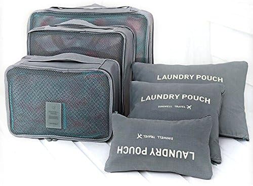6Pcs Waterproof Travel Storage Bags Clothes Packing Cube Luggage Organizer Pouch