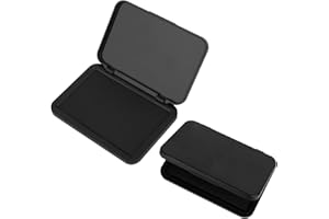 2pcs Black Ink Pads, 10.4x7cm/4.1x2.7in Premium Fingerprints Date Stamp Reusable Black Ink Stamp Pad Suitable for Office Home