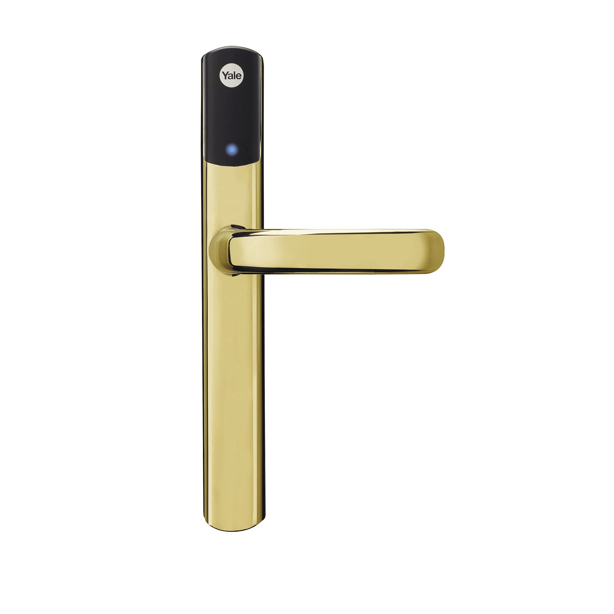 Yale SD-L1000-PB Conexis L1 Smart Keyless Door Handle for Home Security, Remote Lock/Unlock, App Control, Key Card and Phone Tag Included, Polished Brass Finish [BSI Approved]