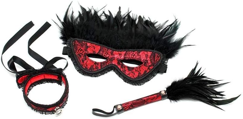 Rimba Satin Look Domina Set, 8119, 200 g, Red - Black - Image 4