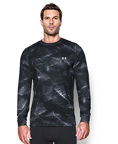 Under Armour Men's ColdGear Armour Printed Crew, Black/White