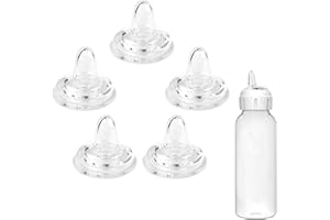 CERCGVEL Sippy Spout Nipples Compatible with Dr. Brown's Narrow Bottles & Sippy Spout Bottles, Replacement Silicone Bottle Nipple BPA-Free, Soft Transition Spout for Sippy Cups, 6m+ (5 Pack)
