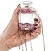JCMY AirPods Case Cover, Luxury AirPods Accessories Series, Cute Kawaii Quicksand Perfume Bottle Design, Shockproof Silicone Protective Cover Skin with Cable Chain Necklace for Girls Women (Pink)