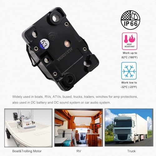 Disjoncteur 300A T Tocas - 12V-48V DC, Réinitialisation Manuelle, Étanche IP67, Pour Bateau/Voiture