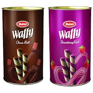 Dukes Waffy Rolls Chocolate and Strawberry Tins Combo