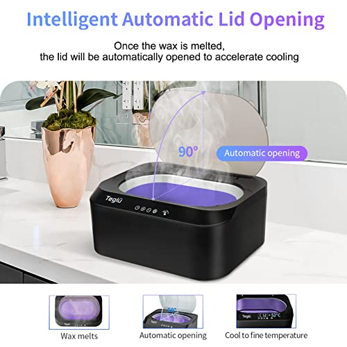Teglu [Upgraded] Paraffin Heater for Hands and Feet 4L with Automatic Lid, Paraffin Machine Paraffin Bath with 3 x 450g Paraffin, 200W, FHC-2222, Black