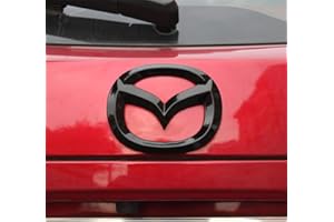 MAXDOOL Car Front Rear Logo Decoration Cover Sticker Sequins Frame Trim Emblem for Mazda 3 Exterior Accessories (Black Rear Emblem)