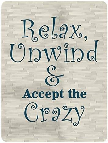 Cukudy Patio Signs Decor Relax Unwind Accept The Crazy Hanging