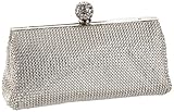 Whiting & Davis Dimple Mesh Framed Clutch,Silver,one size