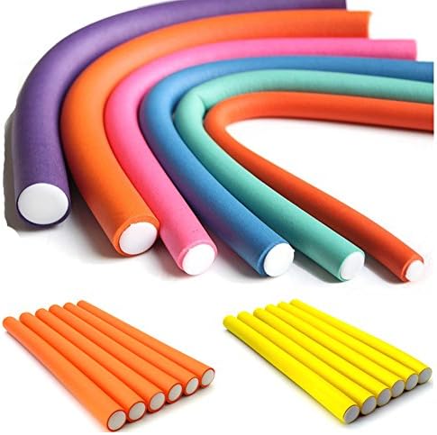 10 pieces/pack Hair Foam Curler Random Color Soft Foam Bendy Set Cheap Twist Curls Flex Rods Hair Roller Curler Hairstyle Foam Curler (1 pack)