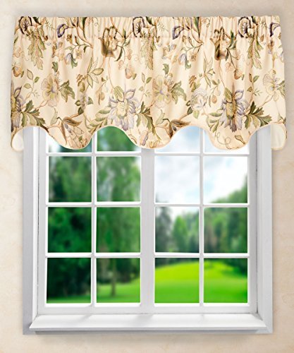 Amazon Com Ellis Curtain Brissac Lined Scallop Valance 70 X 17