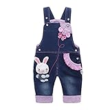 Kidscool Baby & Little Girls Rabbit Casual Soft Denim Overalls Jeans