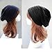 Senker Fashion Women Beanies Hat 2 Pack, Chemo Headwear Cancer Chemo Caps Slouchy Beanie for Women Men,B-Blue & Black