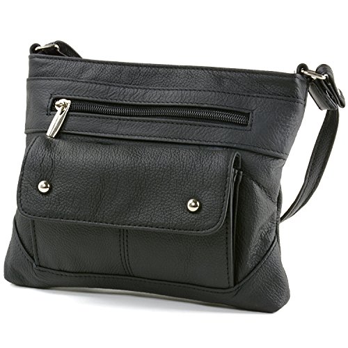 SBR Designs Women's Leather Cross Body Organizer Bag Black Buy Online