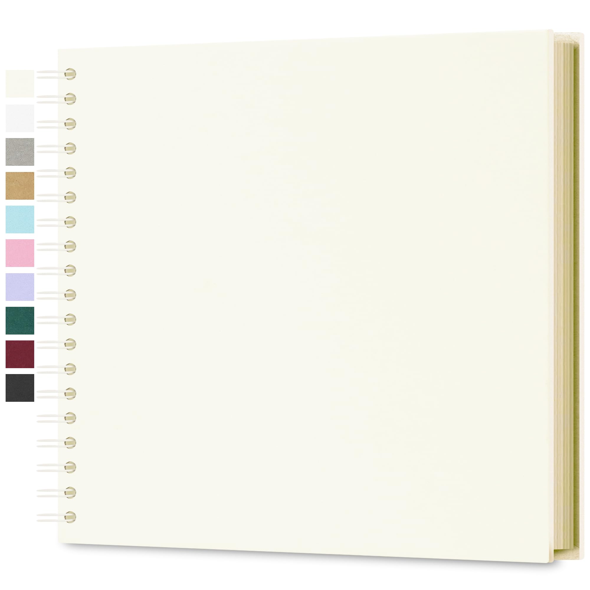 Yopih DIY Scrapbook Album 25.5x25.5 cm Hardcover Kraft Paper Scrap Book with 50 Sheets Memory Book for Family and Wedding Photography, Beige