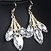 Hamer Gothic Jewelry White and Black Crystal Charms Choker Necklace and Earrings Wedding Jewelry Sets for Brides Prom Costume Jewelry for Women (White)