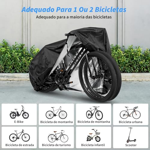 Capa Bicicleta, 200*70*110cm, Capa para Bicicleta, Capa para Bicicleta Aro 29, Acessórios para Bicicleta, Acessorios para Bicicleta, Capa para Cobrir Bicicleta Em Couro Impermeável Forrada Anti-uv