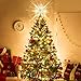MAOYUE Christmas Tree Topper Lighted Tree Topper Vintage Christmas Star Tree Topper Battery Operated Built-in 10 LED Lights for Christmas Tree Decorations, Christmas Tree Ornaments