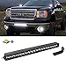 iJDMTOY Lower Grille 20-Inch LED Light Bar Compatible with 09-13 GMC Sierra 1500 & 08-14 2500 3500 HD, Includes (1) 100W LED Lightbar, Lower Bumper Opening Mount Brackets & On/Off Switch Wiring