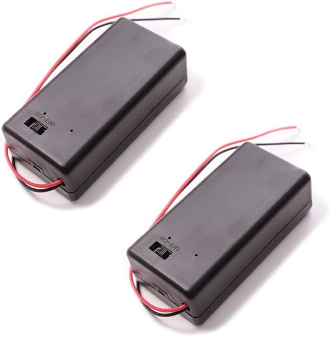 Portapilas 9V con Cable y Caja con Tapa e Interruptor (2 Unidades): Amazon.es: Electrónica