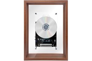 XUMIUZIY Retro Music Photo Frame CD Player, Transparent Acrylic Bluetooth 5.0 CD Player with HiFi Sound, AUX Input, No Speake