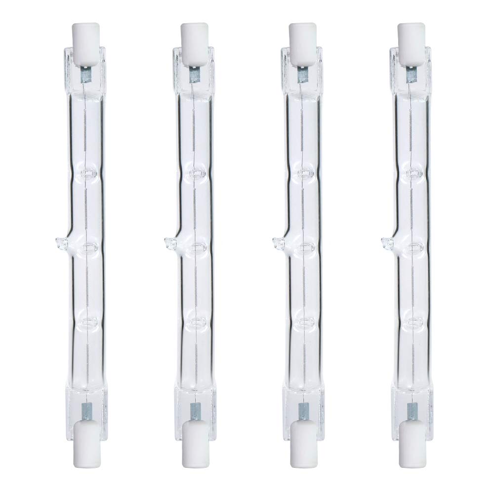 Comyan 300W Equivalent R7s Linear Halogen Floodlight 4650lm 2700K J118 Security Light Bulb 118mm Length, Dimmable -Warm White, 4Pack