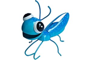 FKKsparkler Metal Grasshopper Garden Decor Outdoor Wall Art Decor Colorful Outdoor Sculpture Yard Art Patio Entryways Unique Home Accent-Blue