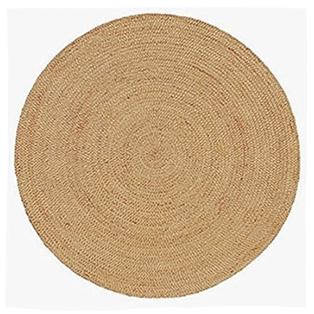 Green Decore Handgefertigte geflochtene runde Naturfaser Jute Teppich, Natur (180 cm Durchmesser, Pazifik natürlich)
