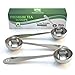Apace Living Tea Scoop (Set of 3) - Stainless Steel Measuring Spoons for Loose Leaf Tea, Coffee and More (L, Silver)