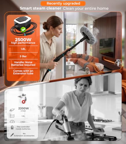 KYUT 16-in-1 Steam Cleaner【80% Higher Cleaning Efficiency-Industry No.1 】Battery-Free Handheld Steam Cleaner【Triple Security Protection – 6 Compliance Certifications】1.8L Tank for Home,Kitchen,Car