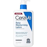 CeraVe Daily Moisturizing Lotion for Dry Skin, Body Lotion & Face Moisturizer with Hyaluronic Acid and Ceramides, Daily Moisturizer, Fragrance Free, Oil-Free, 19 Ounce