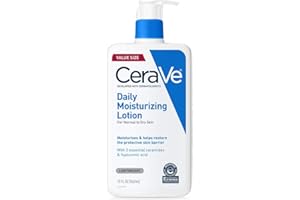 CeraVe Daily Moisturizing Lotion for Dry Skin, Body Lotion & Face Moisturizer with Hyaluronic Acid and Ceramides, Daily Moisturizer, Fragrance Free, Oil-Free, 19 Ounce