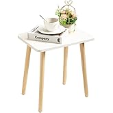 FORAOFUR Small Side Table, Modern Wood Mini Coffee Table, Easy Assembly Compact End Table for Living Room Bedroom Sofa, Minimalist White Accent Furniture for Small Spaces