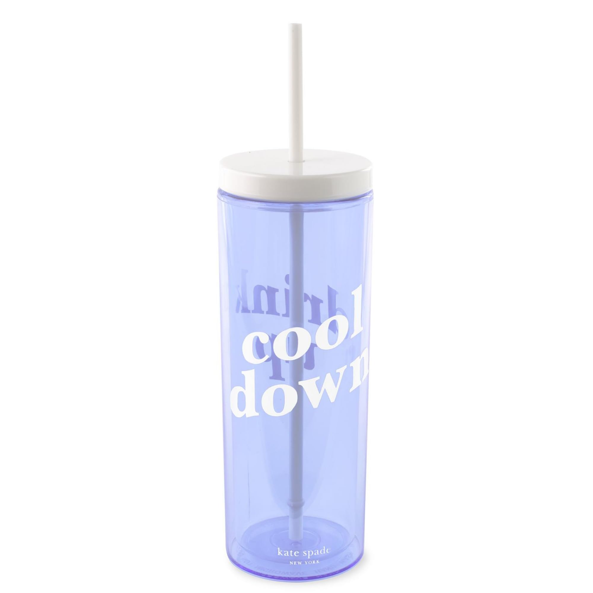 Kate Spade New York Acrylic Colorblock Tumbler, 24 oz, Double Wall, with Lid and Straw