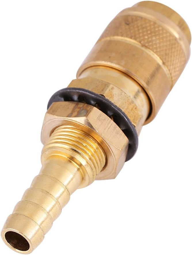 Water Cooled Gas Adapter Quick Connector Fitting for MIG TIG Welder Torch (Brass), Gold, M8 - Image 4